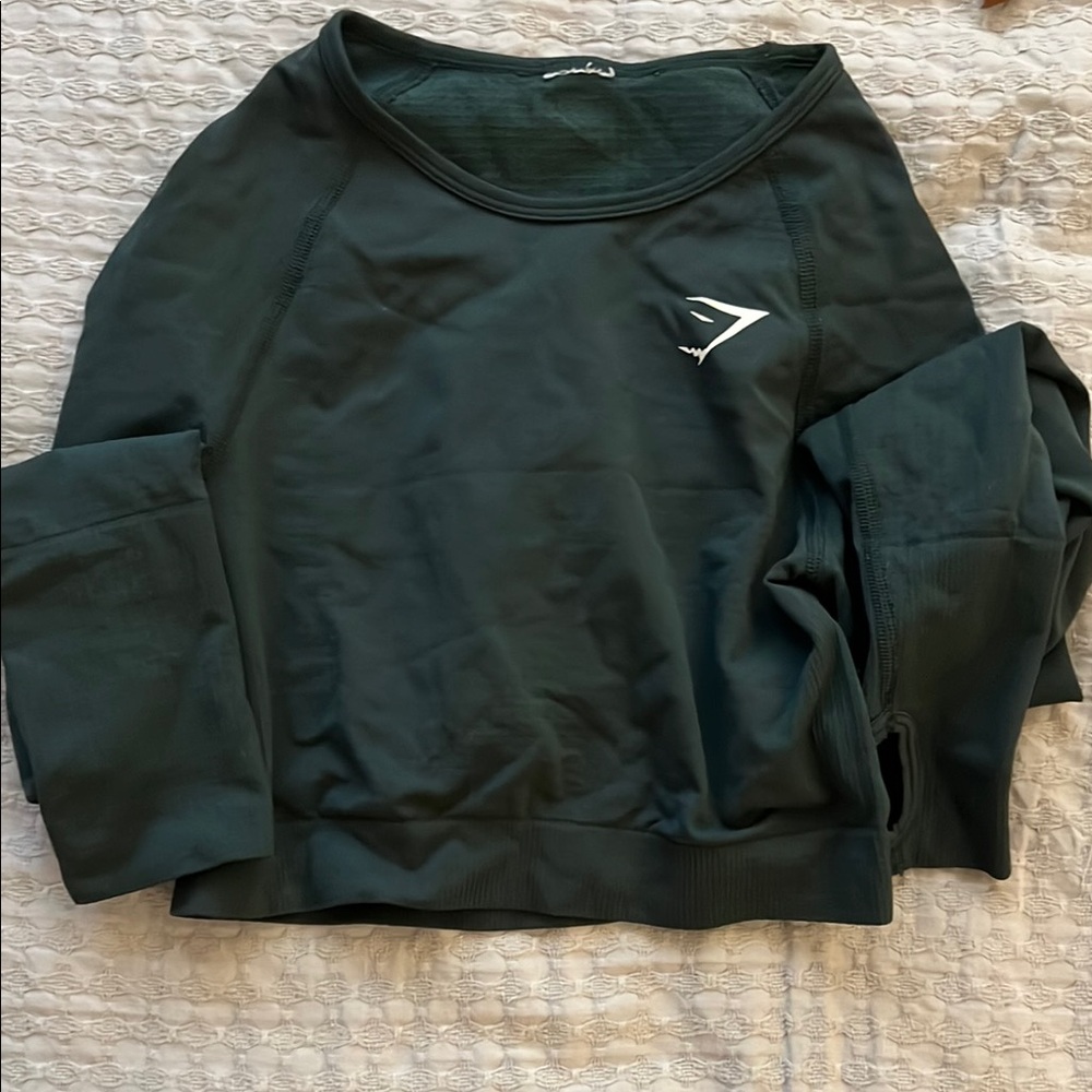 Forest Green GymShark Athletic Crop Top